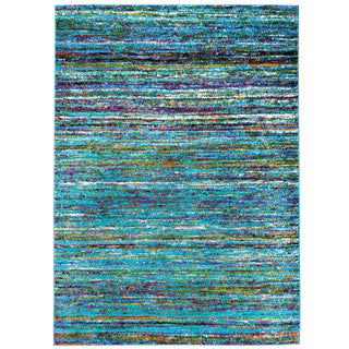 Area Rugs,Aiza Modern Lines Blue 5'3" x 7'3" Bohemian Area Rug,MUSALLA® Masjid Mosque Carpets Prayer Runner Rugs