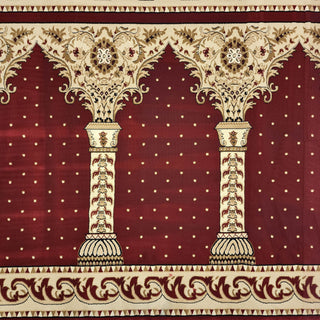 AQSA Royal Maroon™ Arch Masjid Carpet: Majestic Design for Sacred Spaces