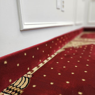 AQSA Royal Maroon™ Arch Masjid Carpet: Majestic Design for Sacred Spaces