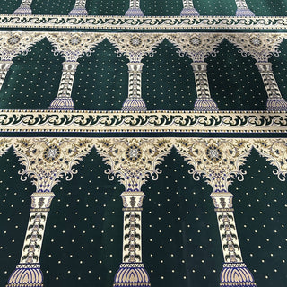 DUBAI GreenOasis™ Masjid Carpet: Islamic Arch Design for Sacred Spaces