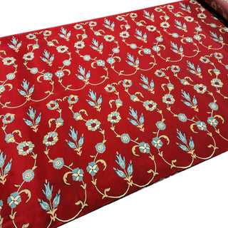 ISTANBUL BLUE MOSQUE ScarletGarden™ Masjid Carpet: Floral Beauty for Sacred Spaces