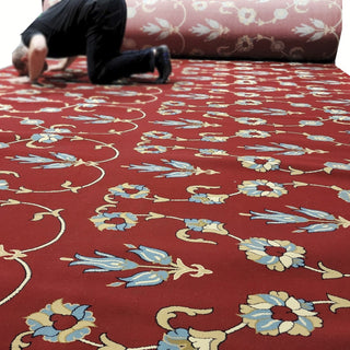 ISTANBUL BLUE MOSQUE ScarletGarden™ Masjid Carpet: Floral Beauty for Sacred Spaces