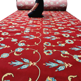 ISTANBUL BLUE MOSQUE ScarletGarden™ Masjid Carpet: Floral Beauty for Sacred Spaces