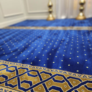 KHALID SacredSplendor™ Navy Masjid Carpet: Elevate Your Worship Experience