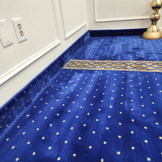 KHALID SacredSplendor™ Navy Masjid Carpet: Elevate Your Worship Experience