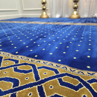 KHALID SacredSplendor™ Navy Masjid Carpet: Elevate Your Worship Experience