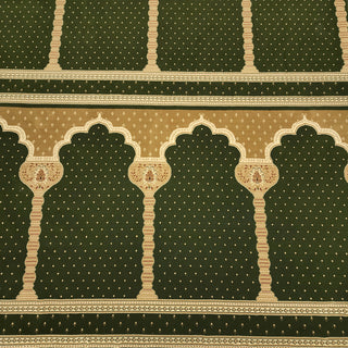 MADINA Green Haven™ Arch Masjid Carpet: Serene Simplicity for Sacred Spaces