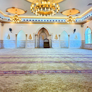 MALIKA Golden Aura™ Masjid Carpet: Majestic Simplicity for Sacred Spaces