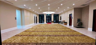 MALIKA Golden Aura™ Masjid Carpet: Majestic Simplicity for Sacred Spaces