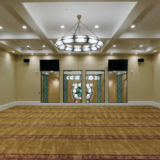 MALIKA Golden Aura™ Masjid Carpet: Majestic Simplicity for Sacred Spaces