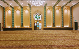 MALIKA Golden Aura™ Masjid Carpet: Majestic Simplicity for Sacred Spaces