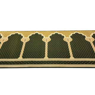 Musalla MADINA Green Thick Muslim Prayer Runner Rug - Customizable Size