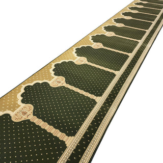 Musalla MADINA Green Thick Muslim Prayer Runner Rug - Customizable Size