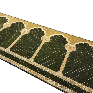 Musalla MADINA Green Thick Muslim Prayer Runner Rug - Customizable Size