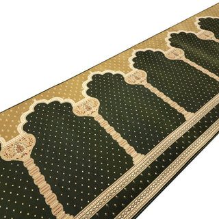 Musalla MADINA Green Thick Muslim Prayer Runner Rug - Customizable Size