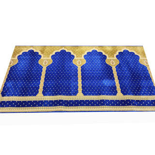 Musalla Premium Quality Muslim Prayer Runner Rug for 4-Person, available in Blue, Green, Red