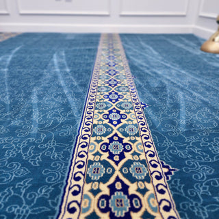 NOOR Divine Ease™ Sky Blue Mosque Carpet: Classic Elegance in Simple Design