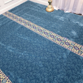 NOOR Divine Ease™ Sky Blue Mosque Carpet: Classic Elegance in Simple Design