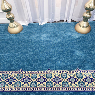 NOOR Divine Ease™ Sky Blue Mosque Carpet: Classic Elegance in Simple Design