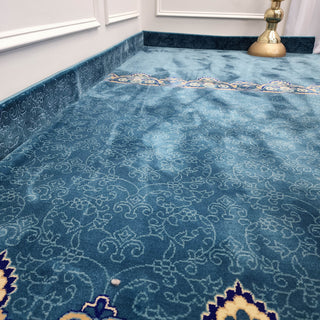 OMAR Sky Blue Mosque Masjid Carpet Wall-to-Wall