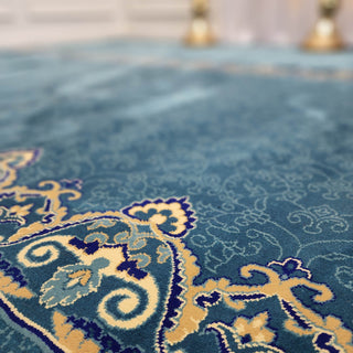 OMAR Sky Blue Mosque Masjid Carpet Wall-to-Wall