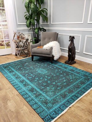 Area Rugs,Serica Museum Quality Area Rug Faux Silk Aegean Blue Medallion Distressed,MUSALLA® Masjid Mosque Carpets Prayer Runner Rugs